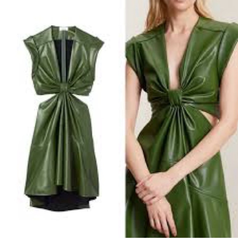 A.L.C. Olive Faux Leather Dress